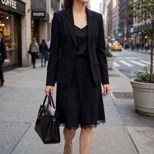 Kasper black suit, blazer and skirt size 12 blended fabric